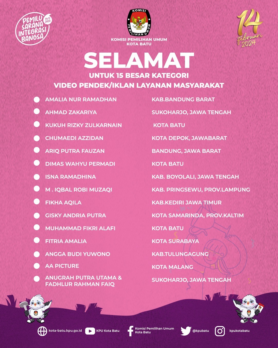 Daftar 15 karya terbaik